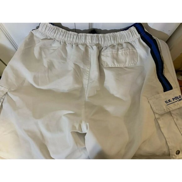 U.S. Polo Assn Men's Sz L Swim Trunks Board‎ Shorts White Blue Cargo - Picture 8 of 8